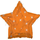 Фольгированный шар (18''/46 см) Звезда, Искры, Оранжевый, 1 шт.